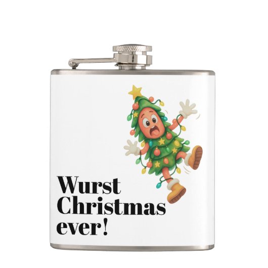 史上最高に面白いソーセージのクリスマス！ 面白い サラミ フラスク (正面)