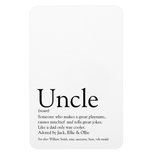 史上最高のおじ/オジサン Funcle 定義 楽しい マグネット (縦)