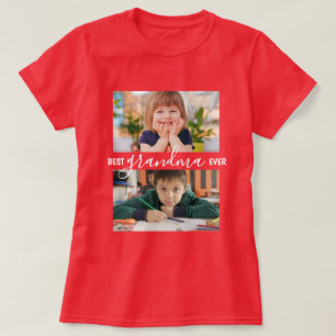 史上最高のおばあちゃん 2枚の写真コラージュ オーダーメイド Tシャツ