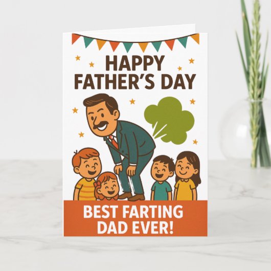 史上最高のオナラおやじ 誕生日おめでとう カード (正面)