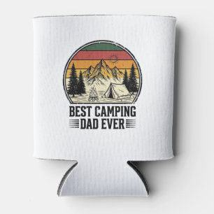 史上最高のキャンプパパ ヴィンテージ アウトドアTシャツ デザイン 缶クーラー