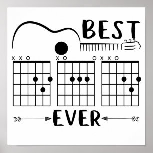 史上最高のギターダッド ギタリスト お父さん ありがとう ギター好きな人へのギフト ポスター