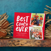 史上最高のコーチ赤2つの写真チーム感謝していあなた フォトプラーク (側面)