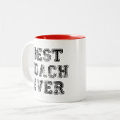 史上最高のコーチ |おもしろいパーソナライズされたギフトスポーツ ツートーンマグカップ (正面左)