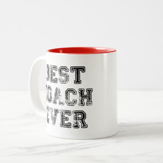 史上最高のコーチ |おもしろいパーソナライズされたギフトスポーツ ツートーンマグカップ (正面左)