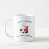 史上最高のコーチ |サッカーコーチの写真 コーヒーマグカップ (左)