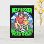 史上最高のサッカーPapa 父の日 お父さん C カード (黄色い花)