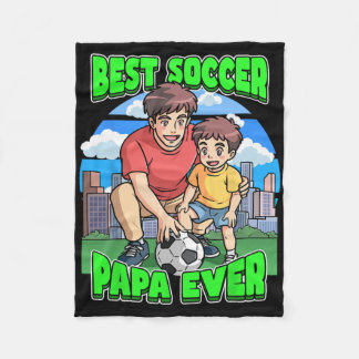 史上最高のサッカーPapa 父の日 お父さん C フリースブランケット