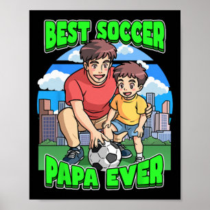 史上最高のサッカーPAPA 父の日 お父さん C ポスター