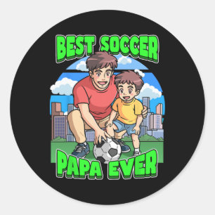 史上最高のサッカーPapa 父の日 お父さん C ラウンドシール