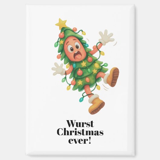 史上最高のソーセージクリスマス!面白いサラミ マグネット (正面)