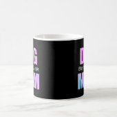 史上最高のドッグママ ネオン ピンク コーヒーマグカップ (中央)