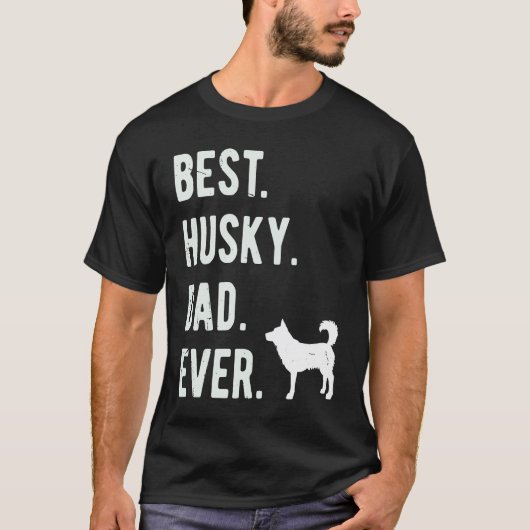 史上最高のハスキー犬パパ メンズシベリアンハスキー犬 お父さん Tシャツ (正面)