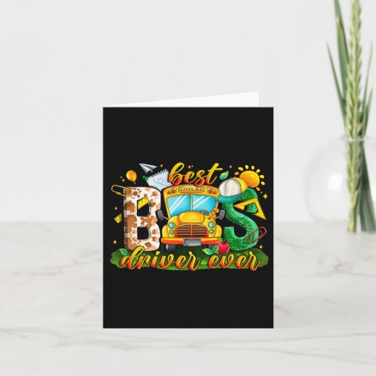 史上最高のバスの運転手 学校バスの運転手 学校に戻る カード (正面)