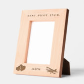 史上最高のパイロット 航空機とハート シンプルカスタム レーザー彫刻フレーム (左)