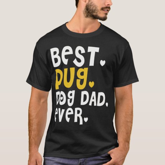 史上最高のパグ犬パパ Tシャツ (正面)