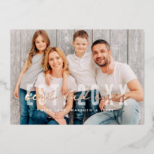 史上最高のパパ アスレチック モダン フォト 父の日 箔シーズンカード