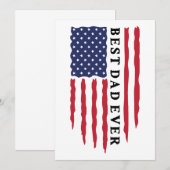 史上最高のパパ アメリカ国旗 招待状 (正面/裏面)