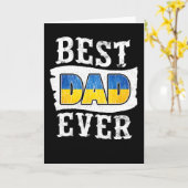 史上最高のパパ イエロード・パパの日 ウクライナの旗 ウクライナ カード (黄色い花)