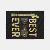 史上最高のパパ ギターコード ギタリストパパ 父の日 フリースブランケット (正面(横))