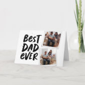 史上最高のパパ トレンディな2枚の写真 黒 父の日 カード (正面)