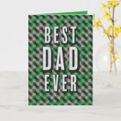 史上最高のパパ 緑と灰の模様 父の日 カード (黄色い花)