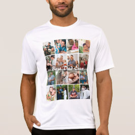 史上最高のパパ 16枚フォトコラージュ パーソナライズドファーザー Tシャツ