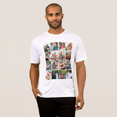 史上最高のパパ 16枚フォトコラージュ パーソナライズドファーザー Tシャツ (正面フル)