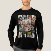 史上最高のパパ 16枚フォトコラージュ パーソナライズド父 トライブレンドＴシャツ (正面)
