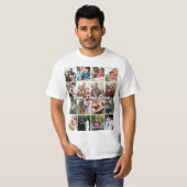 史上最高のパパ 16枚フォトコラージュ パーソナライズド父 Tシャツ (正面フル)