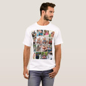 史上最高のパパ 16枚フォトコラージュ パーソナライズド父 Tシャツ (正面フル)