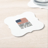 史上最高のママ アメリカ国旗ビンテージTシャツデザイン_1 ペーパーコースター (アングル)
