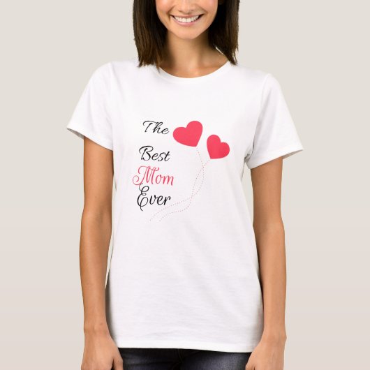 史上最高のママ ハート風船 Tシャツ (正面)
