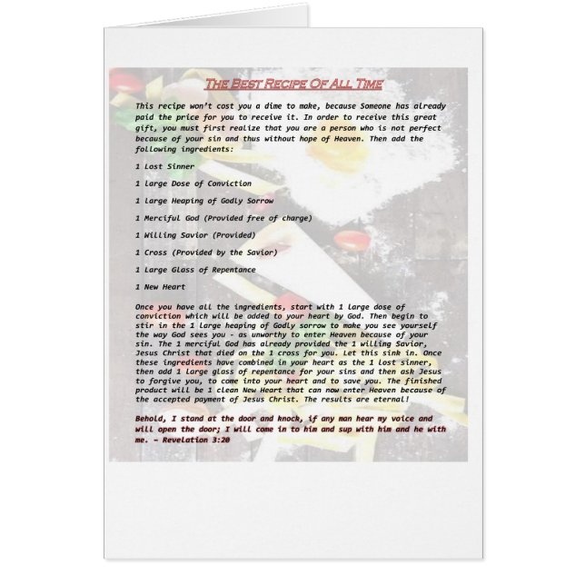 史上最高のレシピ - 福音の小冊子 (正面)