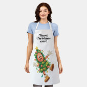 史上最高のワーストクリスマス!面白いサラミ エプロン (着用した状態)