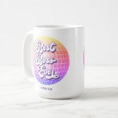 史上最高の上司 | カラフルなディスコボール | オリジナルネーム コーヒーマグカップ (正面左)