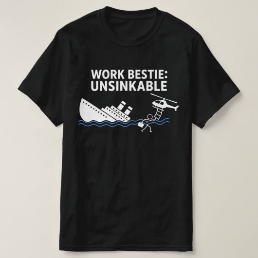 史上最高の仕事仲間は沈まない – レトロなオフィスユーモア漫画 Tシャツ (デザイン正面)