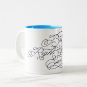 史上最高の右スワイプ 面白い彼氏 愛の名言 ツートーンマグカップ (正面左)