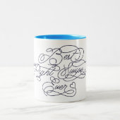 史上最高の右スワイプ 面白い彼氏 愛の名言 ツートーンマグカップ (中央)