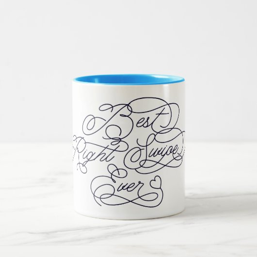 史上最高の右スワイプ 面白い彼氏 愛の名言 ツートーンマグカップ (中央)