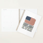 史上最高の母 アメリカ国旗 ヴィンテージTシャツデザイン_1 プランナー手帳 (ディスプレー)