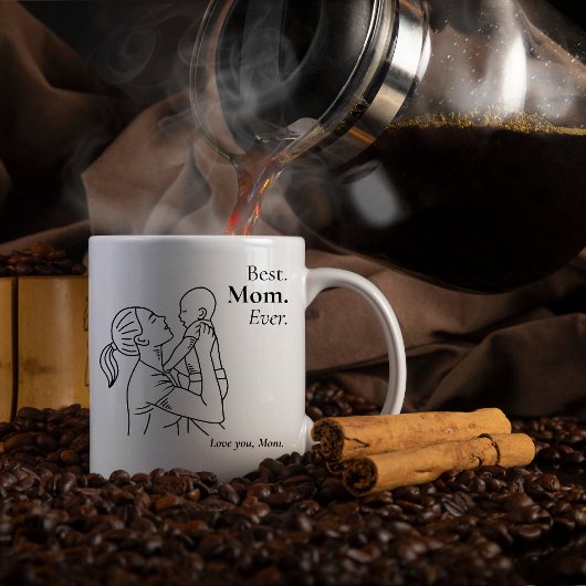 史上最高の母 – 花柄マグカップギフト コーヒーマグカップ