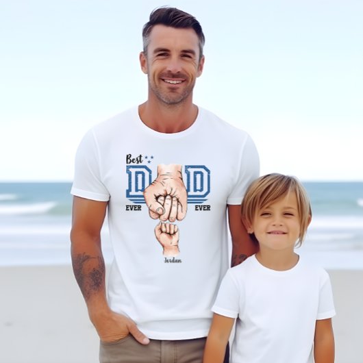 史上最高の父さんフィストバンプTシャツ - 子供の名前Tシャツ Tシャツ