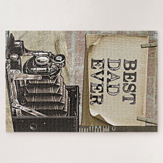 史上最高の父 ヴィンテージ カメラ 父の日 最大 ジグソーパズル (横)