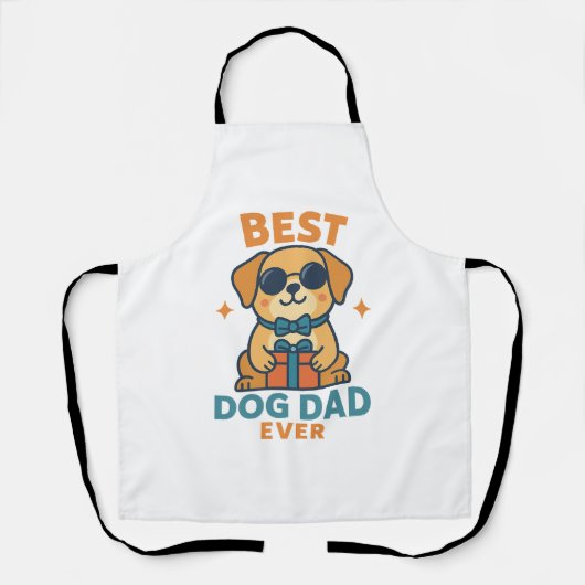 史上最高の犬の父 - 面白い父の日犬Tシャツ エプロン (正面)
