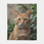 史上最高の猫パパへ カスタムフォト フリースブランケット (正面)