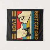 史上最高の猫パパ | ユニークな父の日のプレゼント タペストリー (正面(横))