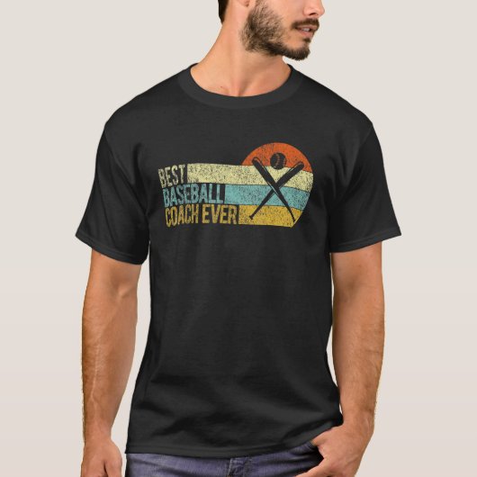 史上最高の野球コーチ エバー 野球チーム コーチ レトロ Tシャツ (正面)