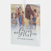 史上最高のGigiさんへ 2枚の写真コラージュギフト ガラスオーナメント (正面左)