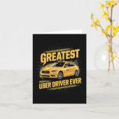 史上最高のUberドライバー Uberドライバー 面白い 1 カード (黄色い花)